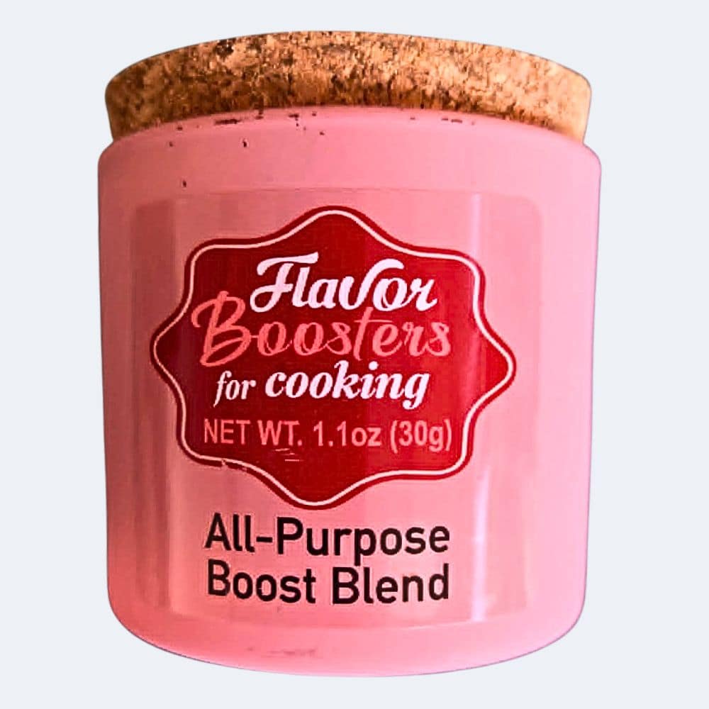 Flavor Booster All-Purpose Boost Blend, allroundkrydda i rosa burk med korklock, 30 g